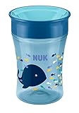 NUK Magic Cup Trinklernbecher, 360° Trinkrand, auslaufsicher abdichtende Silikonscheibe, 230ml, BPA-frei, Blau