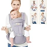 Viedouce Babytrage Ergonomische mit Hüftsitz/Reine Baumwolle Leicht und atmungsaktiv/Multiposition:Dorsal, Ventral, Einstellbar für Neugeborene und Kleinkinder von 3-48 Monate (3,5 bis 20 kg)